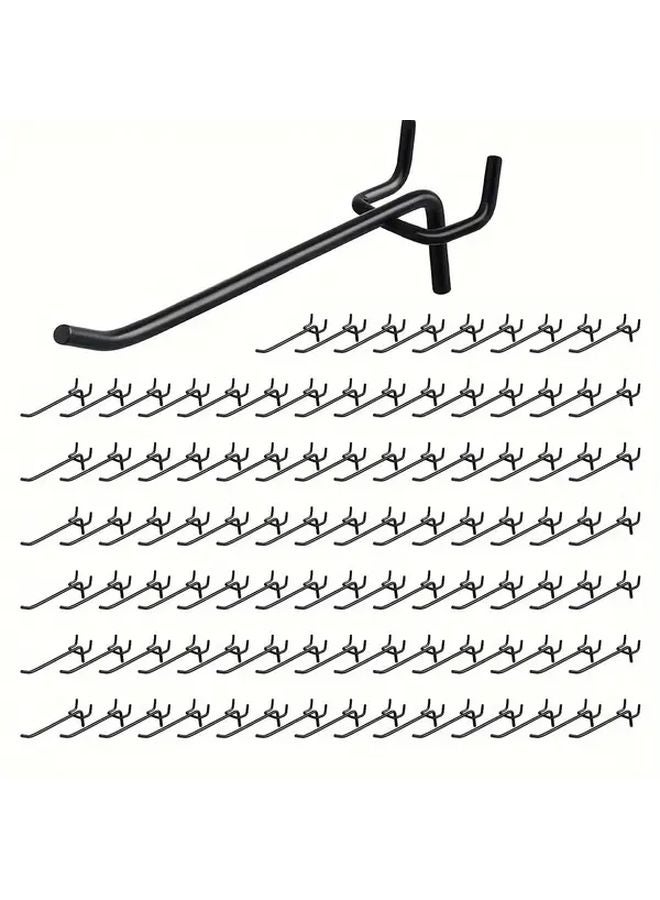 10pcs 4 Inch Black Heavy Duty Metal Pegboard Hooks Wall Mounted Storage - Image 1